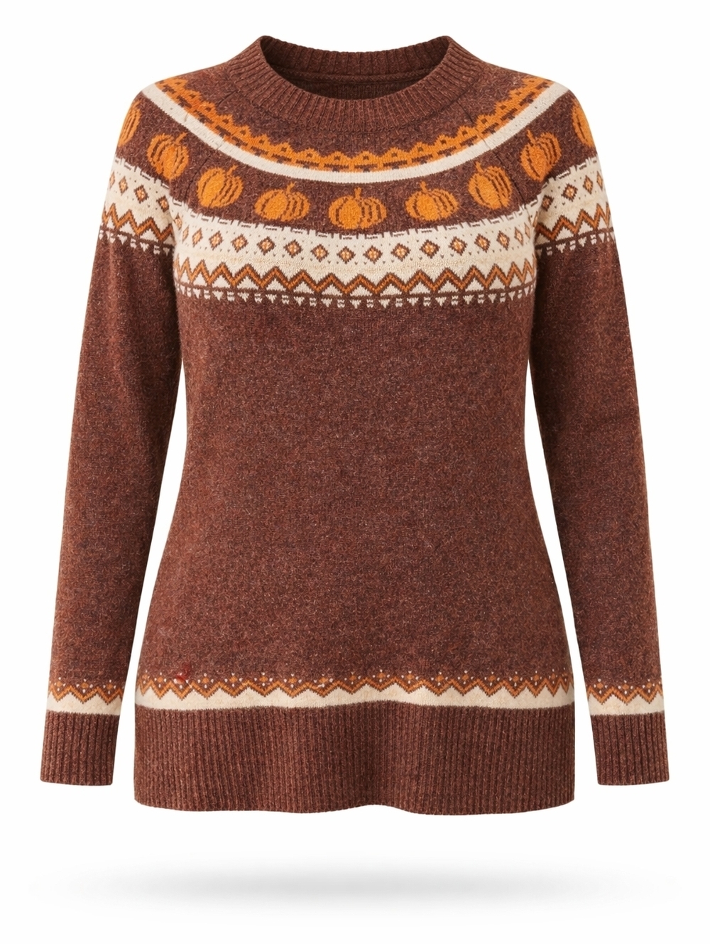 Maurices Brown and Orange Pumpkin Sweater
